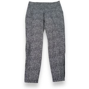 Athleta Delancey Textured Moto Tight Leggings Women’s Large Stretch Pockets Gray